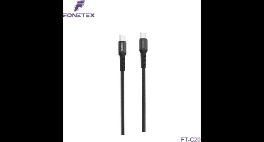 FoneTex 3m USB-C to USB-C - voor Samsung/Oppo/Huawei - Data Kabel - 60W