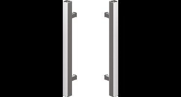 Deurgreep set RVS - 100cm - 90º - 40x40mm - T model