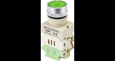TRU COMPONENTS TC-9219084 Y090 Druktoets 250 V/AC 5 A 1x aan/(aan) Moment Groen (Ø) 30 mm 1 stuk(s)