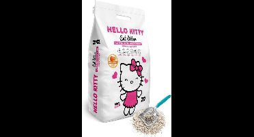 HELLO KITTY 20LT FIJNKORRELIGE WITTE BENTONIET ORANJE GEURENDE KATTENBAKVULLING