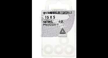 Afstandbusje. naturel. 15 x 5 x 6.3mm. 4 stuks. Deltafix.