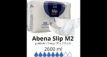 ABENA Incontinentie Slip Premium M2 - Eendelig Verband ter Bescherming van Zwaar Urineverlies en (Dunne) Ontlasting - Perfecte Aansluiting door Flexibele Sluitstrips - 24 Stuks