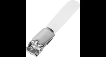 LEITZ | Naambadge clip | kunststof labelband met clip voor identificatie kaarten | 100 stuks | transparant | 33553 | zonder houder
