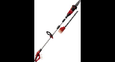Einhell Accu Tuin-Multitool GE-HC 18 Li T Kit - Power X-Change - 18 V/3.0 Ah/Li-Ion - Zwaardlengte kettingzaag: 200 mm - Bladlengte heggenschaar: 450 mm - Tandafstand: 16 mm - Excl. accu en lader