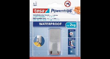 2x Tesa RVS haak waterproof Powerstrips - Klusbenodigdheden - Huishouden - Verwijderbare haken - Opplak haken 1 stuks