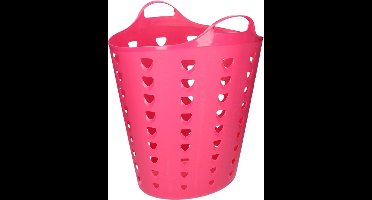 Flexibele wasmand - kunststof - 60L - roze - D38 x H47 - kuip