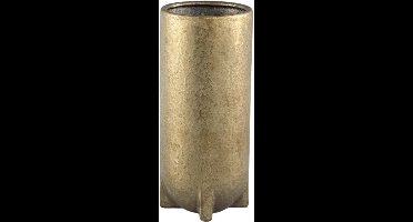 PTMD Mardix Ronde Bloempot - H30 x Ø14 cm - Keramiek - Goud