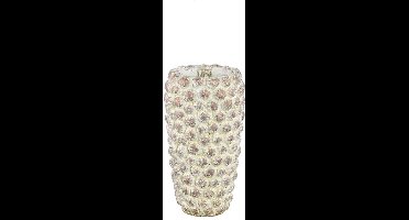 PTMD Bloempot Ruis - 16x16x30 cm - Cement - Creme