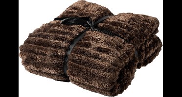 Dutch Decor - Plaid 150x200 cm - RICKY - superzacht, extra dik, warm, donzig, flannel fleece – donkerbruin