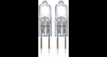 Philips 12V Halogeenlamp G4 - 7.1W 2700K 85lm - Halogeen Lampjes Insteek - Burner Capsule 2-pack - Warm Wit Licht