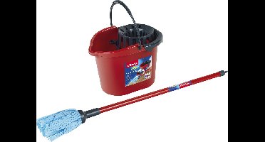 Vileda speelgoed dweil met kleine emmer - 22 cm - Rood