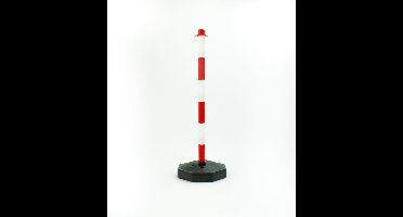 Afzetpaal - Afzetpalen rood/wit - vulbare voet - Mexxo