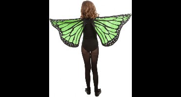 Chaks Vlinder verkleed vleugels - groen - voor kinderen - Carnavalskleding / accessoires