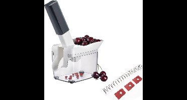 Kirschentsteiner met bult, kerncassette en receptenboekje, inclusief 4-delige slijtageonderdelen set, roestvrij staal/kunststof, kernfix, wit/donkergrijs/transparant,