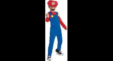 Smiffys - Nintendo Super Mario Brothers Mario Kinder Kostuum - Kids tm 8 jaar - Blauw/Rood