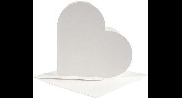 Creativ Company Kaarten & Enveloppen Hart 12,5x12,5 cm Off-white 10 stuks