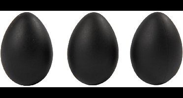 CC Plastic Eieren 6 cm Zwart 12 stuks