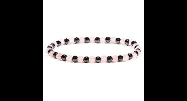 Armband - Hematine/Rozenkwarts - Sierraad - Spiritueel - Cadeau - Roze/grijs - gift