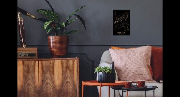 Poster Kaart - Wuppertal - Goud - Zwart - 20x30 cm