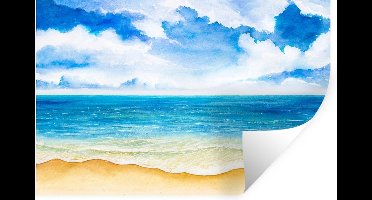 Muurstickers - Sticker Folie - Strand - Zee - Lucht - 30x20 cm - Plakfolie - Muurstickers Kinderkamer - Zelfklevend Behang - Zelfklevend behangpapier - Stickerfolie