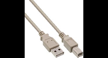 USB naar USB-B kabel - USB2.0 - tot 2A / beige - 2 meter