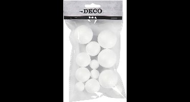 Ballen, d 20+30+40 mm, wit, 12 stuk/ 1 doos