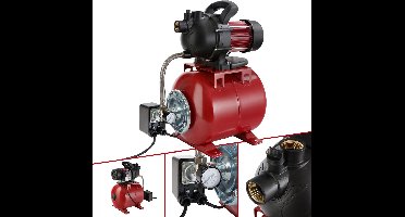 AREBOS Huiswaterpomp Pomp 1000 W 3500 L/Uur Afvoerkop 44m 19 L Tank Rood