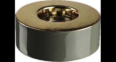 Gusta Theelichthouder 10x4cm Grijs/Goud
