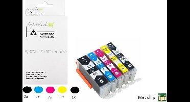 Improducts® Inkt cartridges voor Canon PGI-570XL / CLI-571XL 570/571 multipack 5 stuks alleen geschikt voor MG5700, MG5750, MG5751, MG5752, MG5753, MG6800, MG6850, MG6851, MG6852, MG6853, MG7750, MG7751, TS5050, TS5051, TS5053, TS5055, TS6050, TS8050