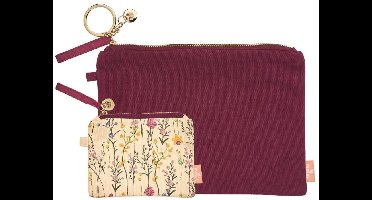 Moses Reisetuiset 22 X 15/12 X 9 Cm Katoen Bordeaux 2 Stuks