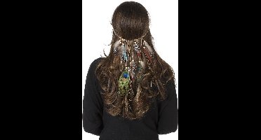 Hoofdband met veren luxe indiaan