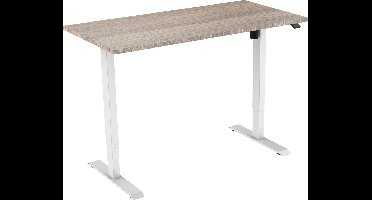 OrangeLabel Euroseats Z1 Desk Zit/sta 120x80cm. Frame Wit / Blad Robson Eiken. Elektrisch verstelbaar