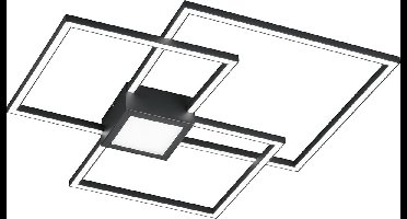 LED Plafondlamp - Torna Hydro - 38W - Warm Wit 3000K - Dimbaar - Vierkant - Mat Antraciet - Aluminium