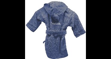 Badjas uni line 1-2jr - silk blue  - met GRATIS geborduurde naam