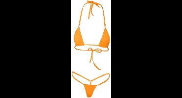 New Age Devi - Micro Bikini - G- String - Halter Top - Oranje