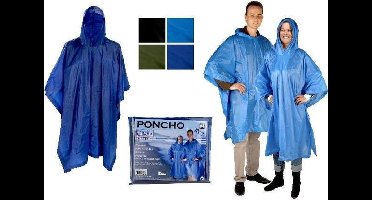 Vdm Poncho volwassenen donker blauw
