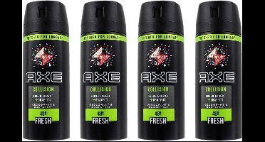Axe Fresh Forest & Graffiti Bodyspray Deodorant - 4 x 150 ml - Voordeelverpakking