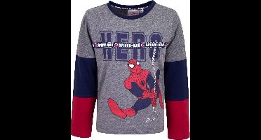 Marvel Spiderman shirt - Lange mouw - HERO - grijs - maat 98 (3)