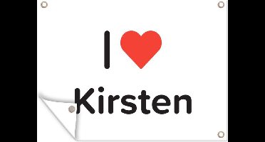Tuin decoratie I love - Kirsten - Meisje - 40x30 cm - Tuindoek