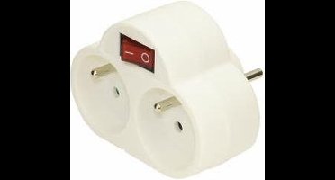 Profile 2-voudig stopcontact 2 x 16A met schakelaar wit (792121004)