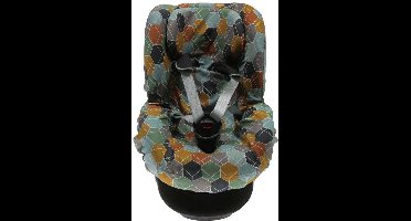 Briljant Baby - Autostoelhoes met Rugsteun 1+ Interlock - Deco - Groen en Grijs