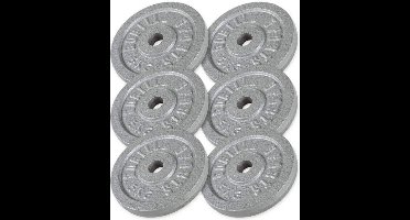 Gorilla Sports Halterschijven Set - Bundel - 30 kg (6 x 5 kg) - Gietijzer - 30 mm