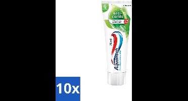 10 x Aquafresh Tandpasta Anti-Caries 75 ml - Tandpasta Anti Gaatjes - Anti Gaatjes Tandpasta - Fluoride Tandpasta - Bescherming Tegen Gaatjes - Gezond Tandvlees