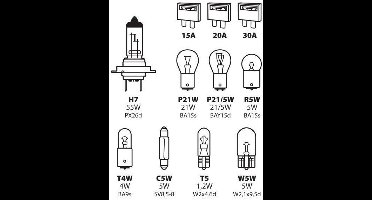 Lampa Reservelampenset 11-delig – 12V H7 Halogeen met Zekeringen