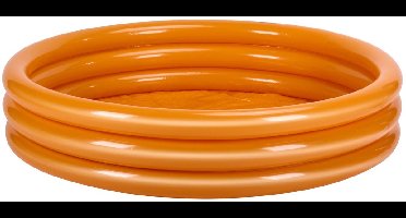 Eddy Toys Speelzwembad Ø122 x 25 cm - Opblaasbaar Zwembad 190 Liter - Kinderzwembad Max 60 kg - Inclusief Reparatiepatch - Oranje