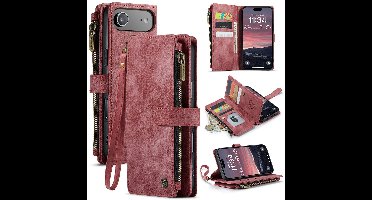 CaseMe Hoesje - Geschikt voor iPhone Air Hoesje - CaseMe C30 Book Case met Portemonnee - Rood