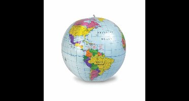 Opblaasbare wereldbol / globe (circa 27 cm)