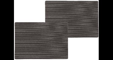 Wicotex Placemats Othos - 6x stuks - zwart - 30 x 43 cm - anti slip laag - Teflon coating toplaag