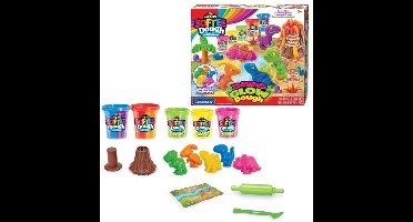 LEXIBOOK - Dinosaurusset in kneedbare en fluorescerende boetseerklei