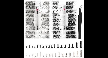 1000 Stuks Mini Schroevenset voor Reparatie van Brillen, Laptops, Sieraden en Meer